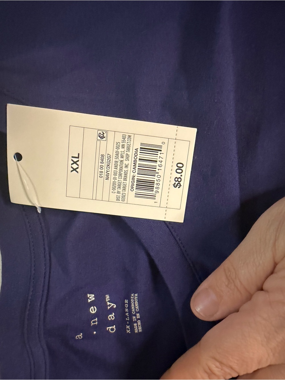 a new day Crew Neck T-Shirt in Navy - Picture 2 of 2